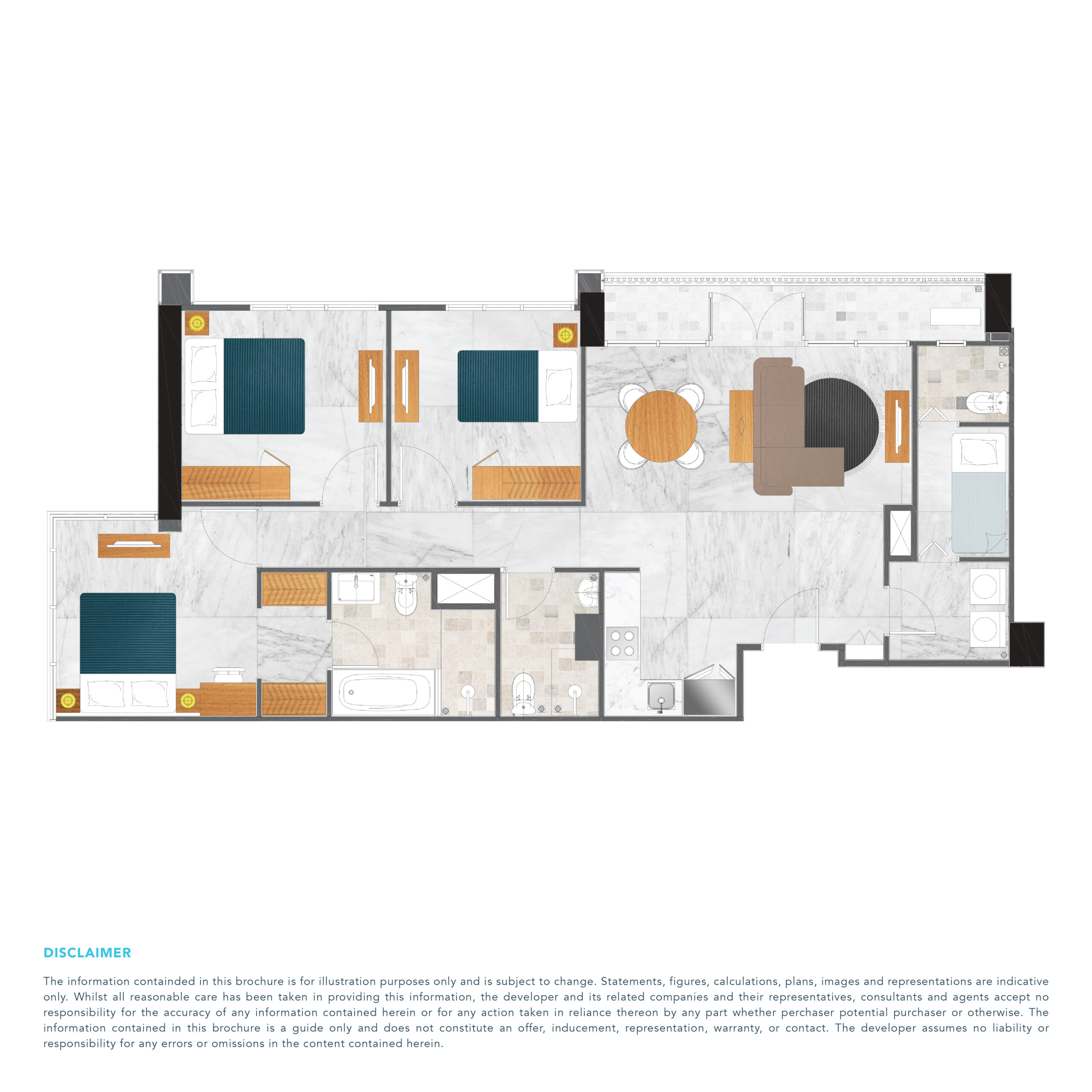 Apartemen 3 Kamar Tidur